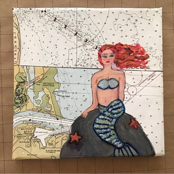 Mermaid. Hand painted - Picture 1 of 2